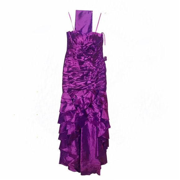 NWT ANNY LEE Open Leg Sweetheart Neckline Mermaid Prom Formal Gown, L,XL,Purple - Picture 7 of 9